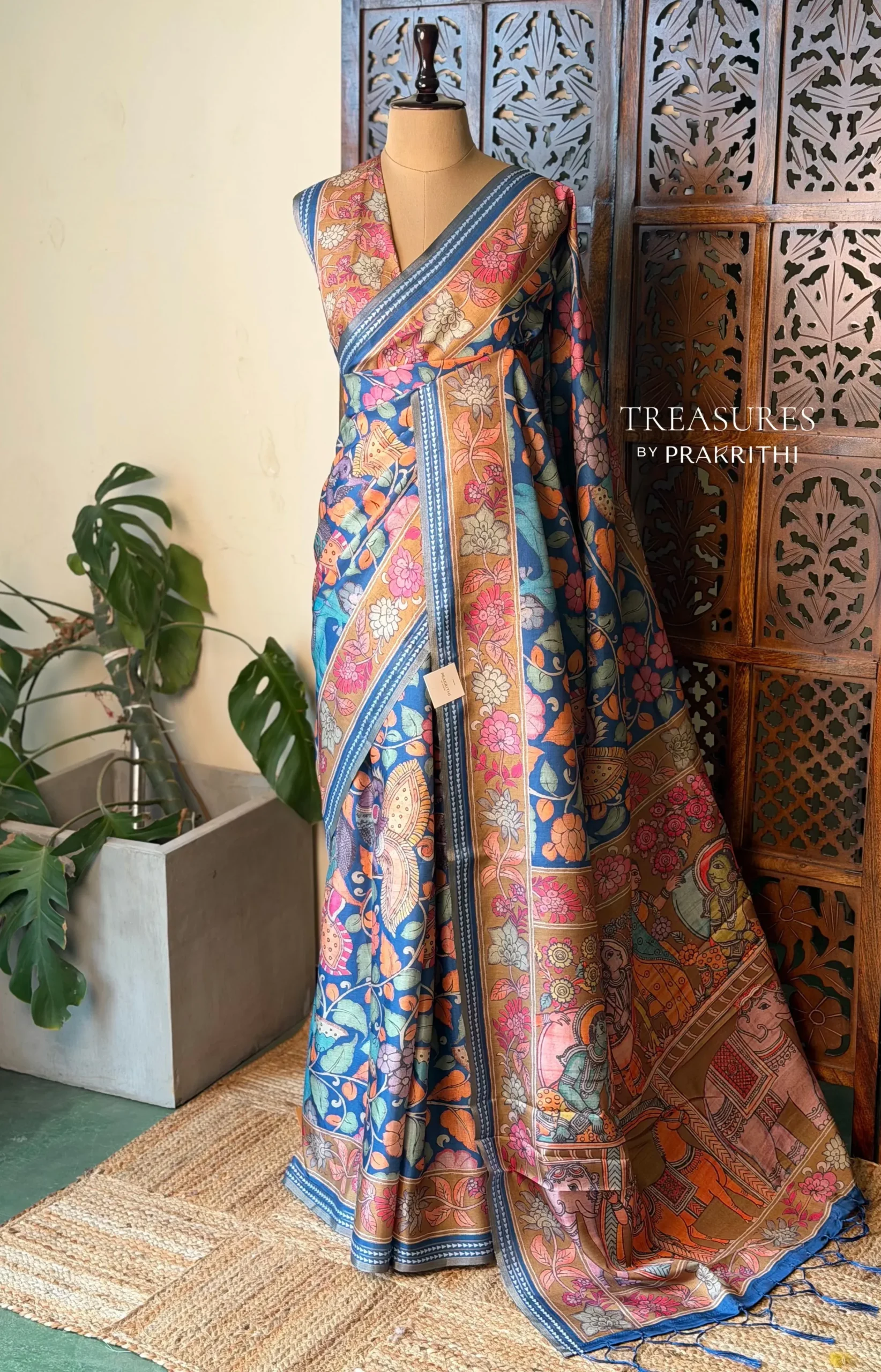 Blue Soft silk saree