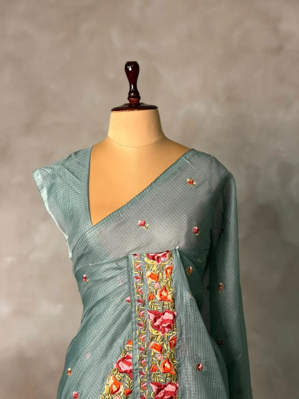 Blue Soft kotta saree - Image 2