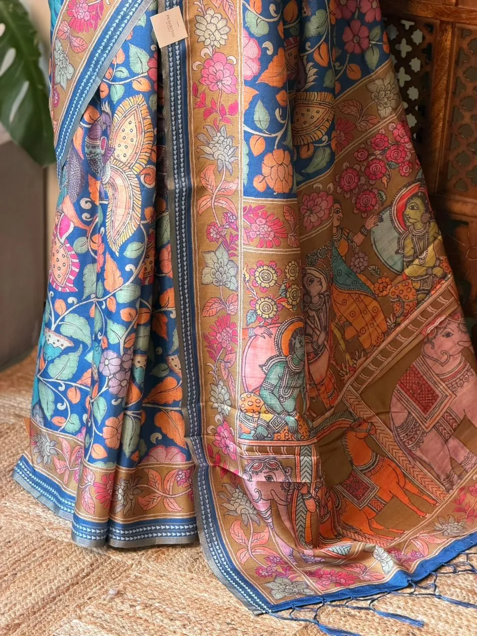 Blue Soft silk saree - Image 4
