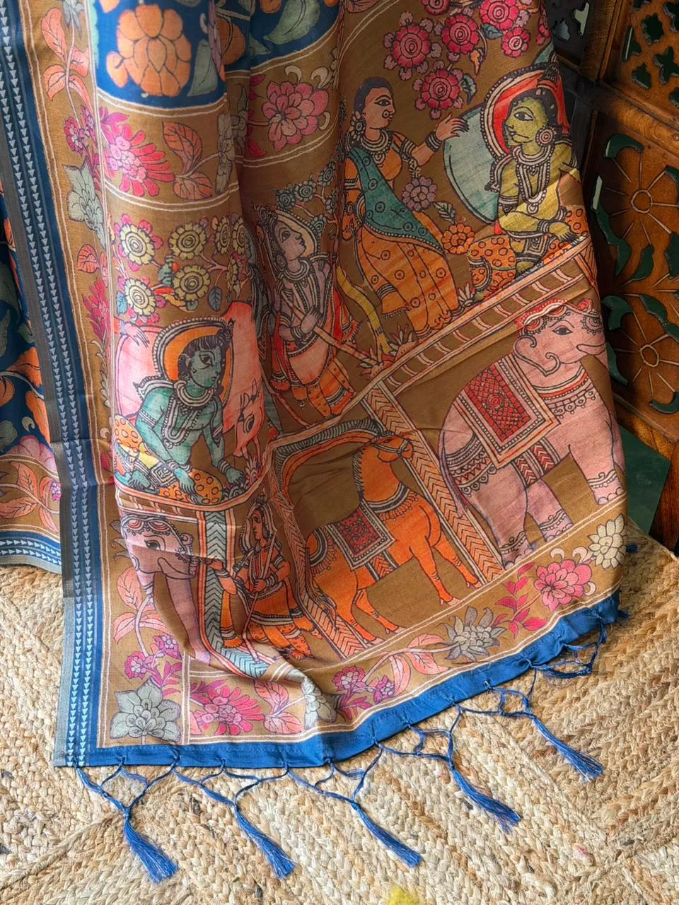 Blue Soft silk saree - Image 5