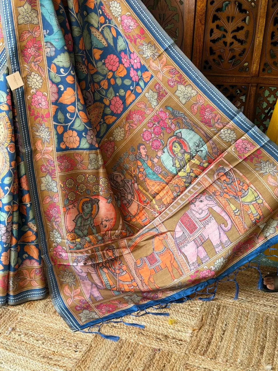 Blue Soft silk saree - Image 6